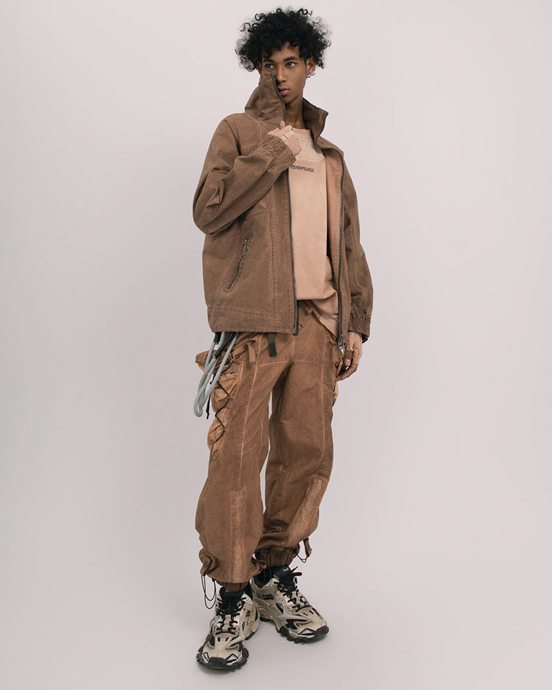 Washed Utility Multi-Zip Tech Jacket