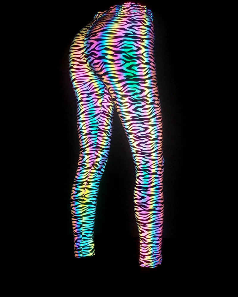 Reflective Rave Clothing Colorful Leggings