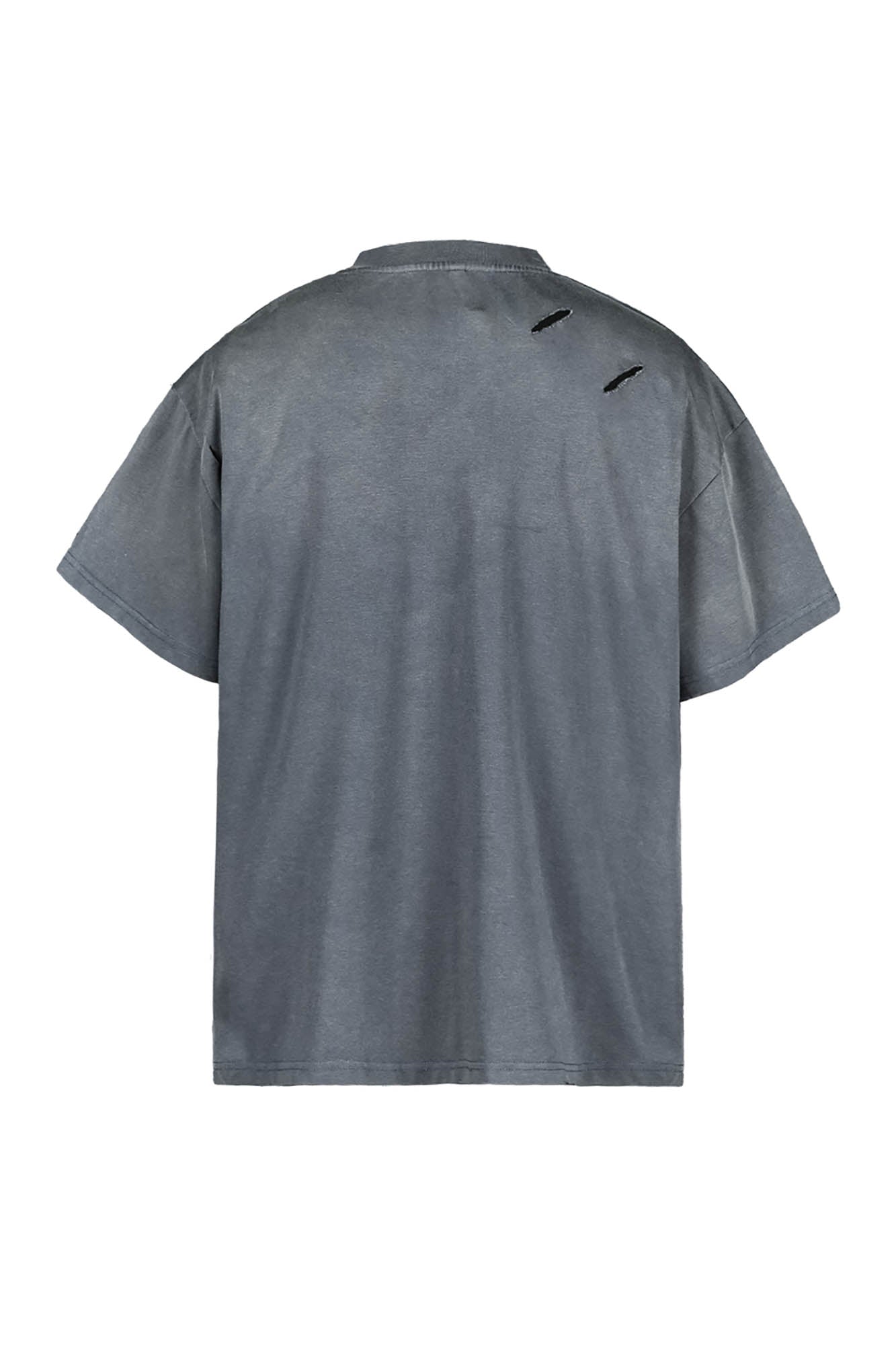 Washed Ripped Gradient T-Shirt Blue