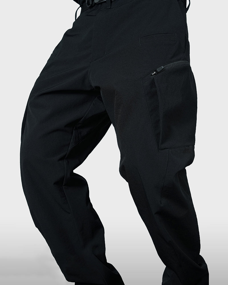 Asymmetric-Zip Soft-Shell Water-Repellent Cavalry Straight Pants