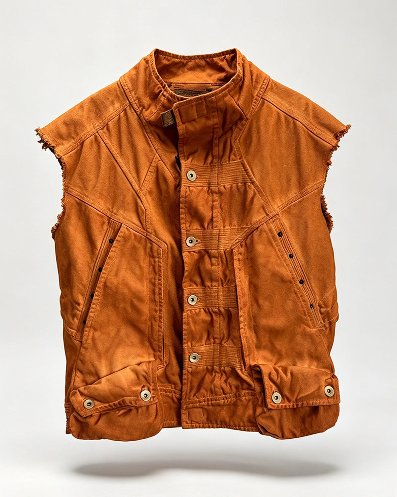 Post‑Apocalyptic Dirty Wash Utility Vest