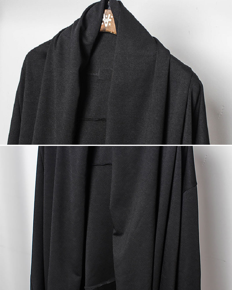 Gothic Darkwear Mid-Length Cardigan Coat