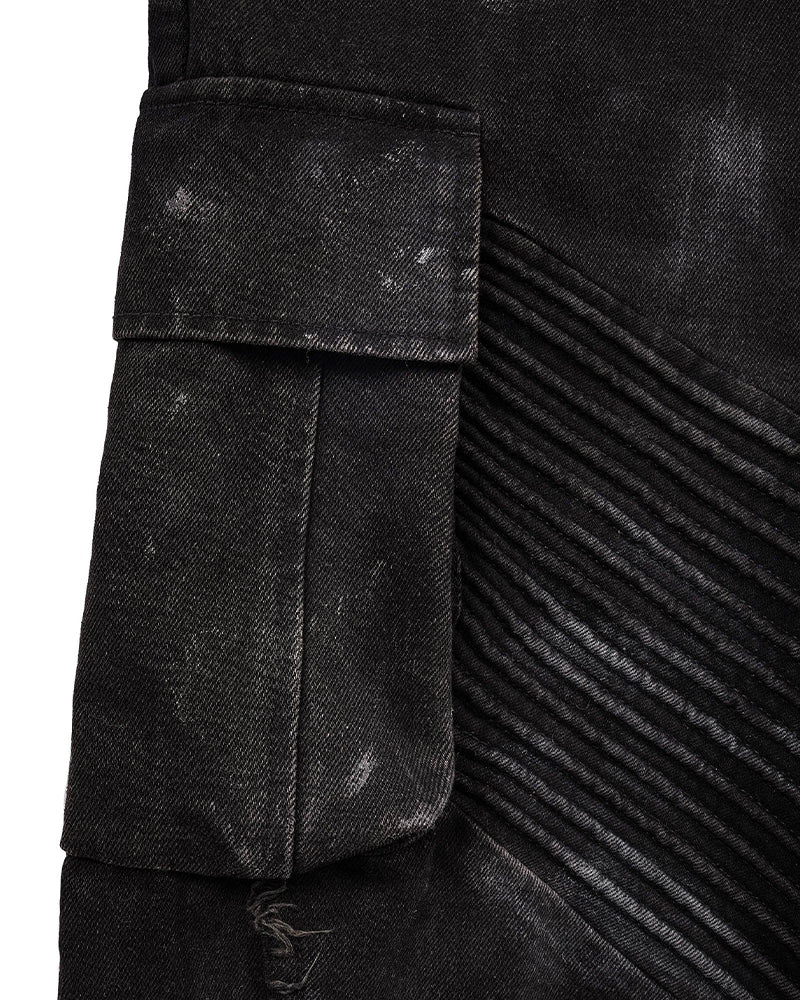 Deconstructed Distressed Wanderer Multi-Pocket Jeans