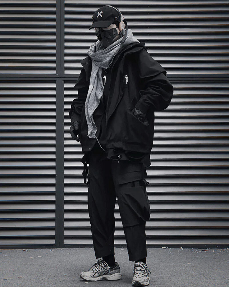 Wasteland Wear Torn Hem Fake Two-piece Unisex Jacket