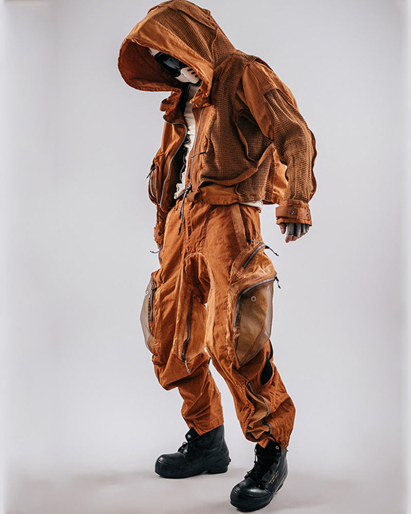 Post-Apocalyptic Dune Wasteland Techwear Flight Jacket