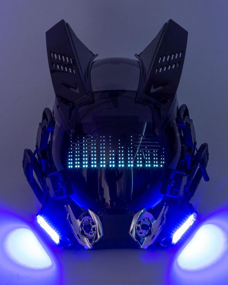Rhythm Cyberpunk Helmet Mask ( Customizable Text And Image Available)