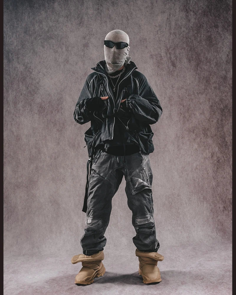Post-Apocalyptic Vintage Dual Layers Multi-Pocket Jacket