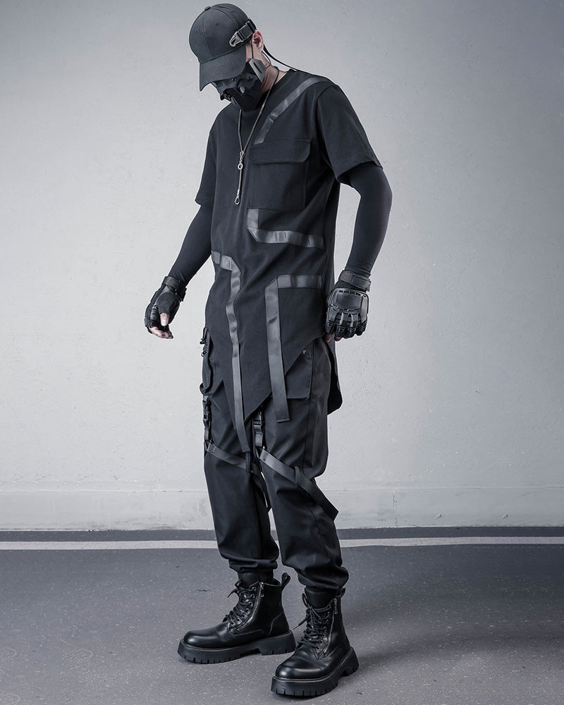 Darkwear Techwear Asymmetric Cargo T-Shirt