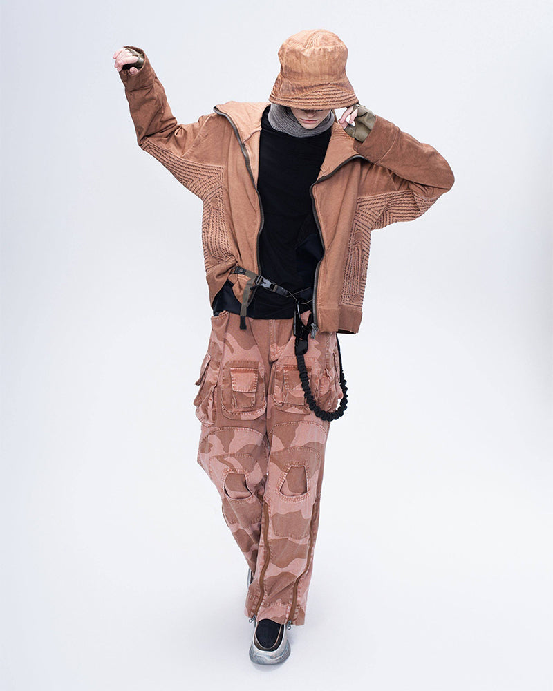 Tactical Camo Multi-Zip Cargo Pants
