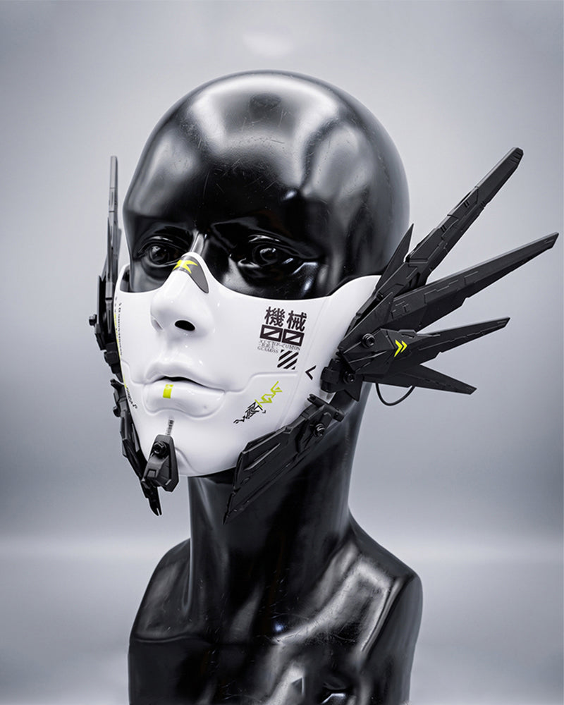 Cyberpunk Mecha Tech Half-Face Mask