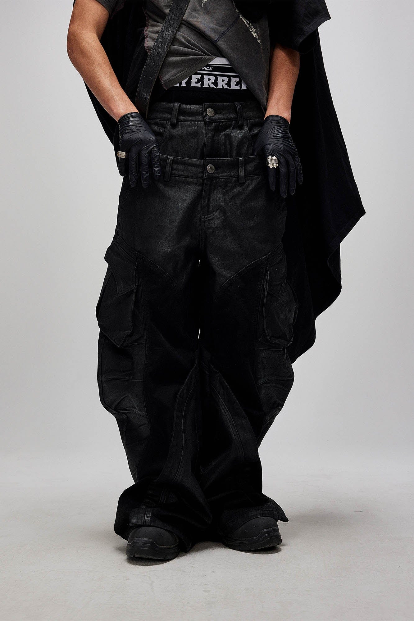 Dual-Waist Waxed Arc-Spliced Cargo Pants