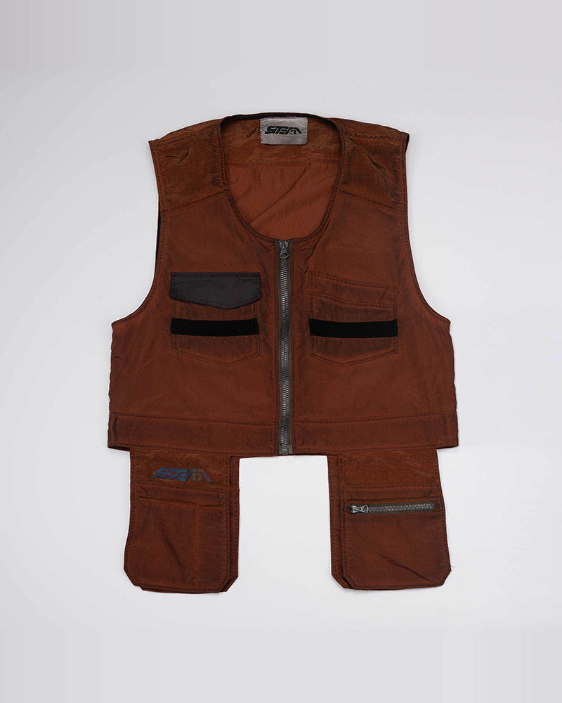 Vintage Sleeveless Pocket Utility Vest
