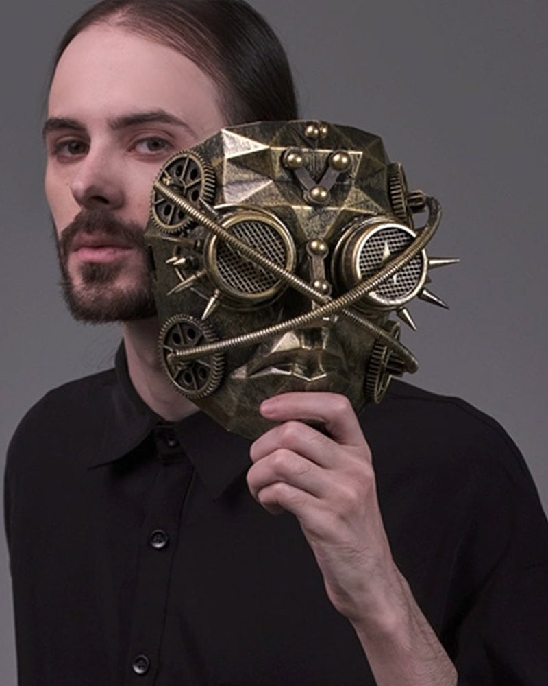 Futuristic Mechanical Rivet Mask