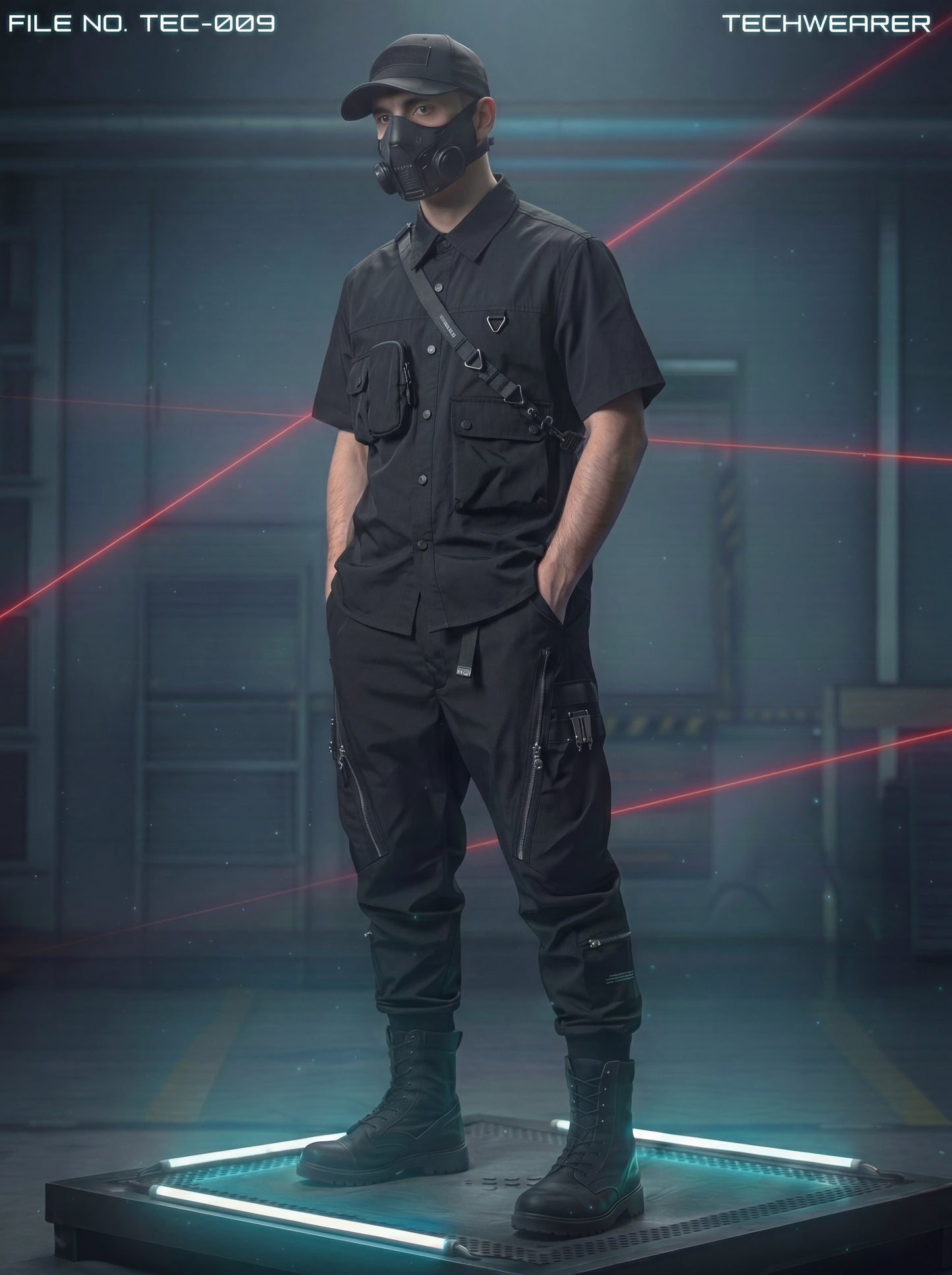 TEC-009｜Cyberpunk Tactical Techwear Set Top / Bottom