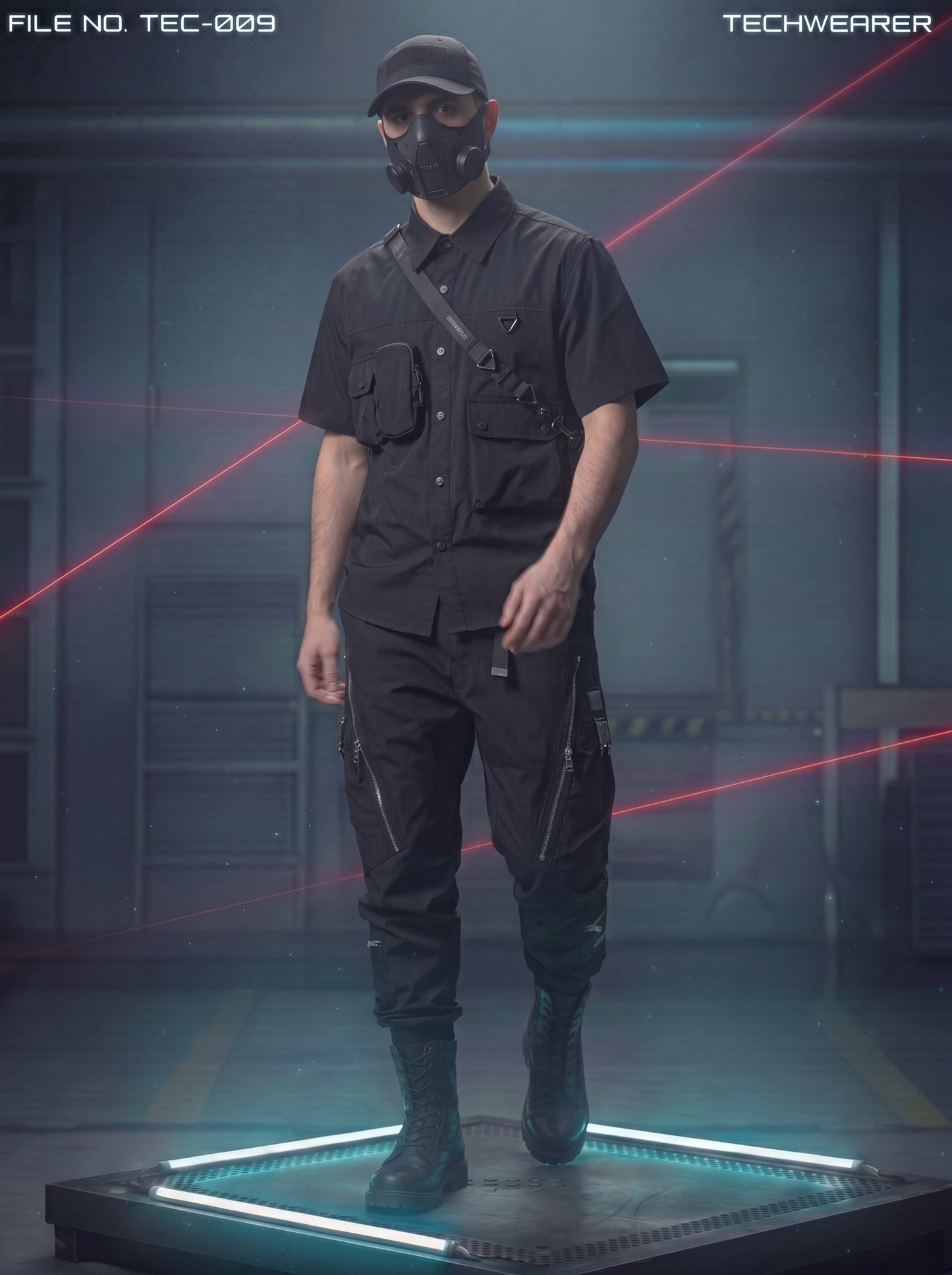 TEC-009｜Cyberpunk Tactical Techwear Set Top / Bottom