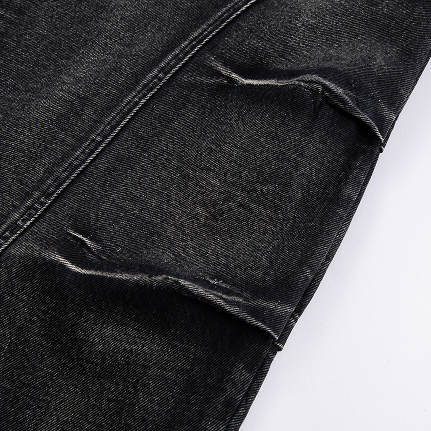 Washed Deconstructed Oversized Denim Cargo Pants