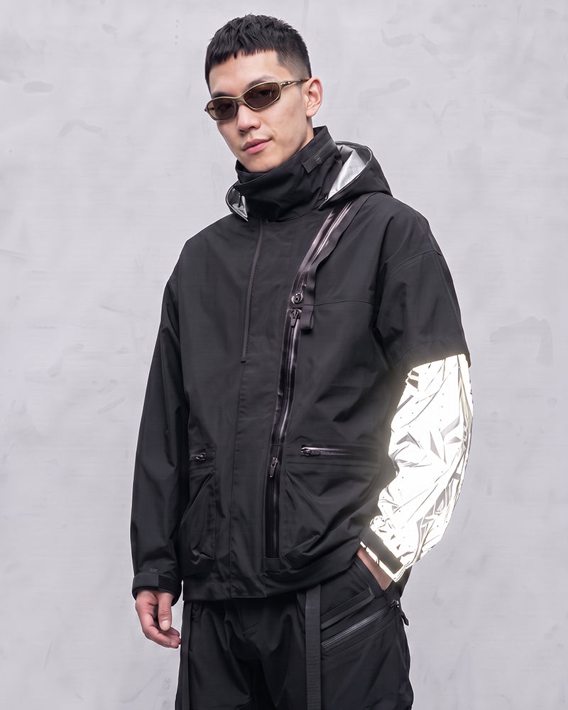 Fully-Taped Quick-Release Hard-Shell Techwear Jacket