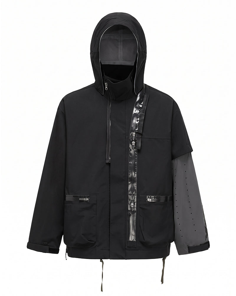 Fully-Taped Quick-Release Hard-Shell Techwear Jacket