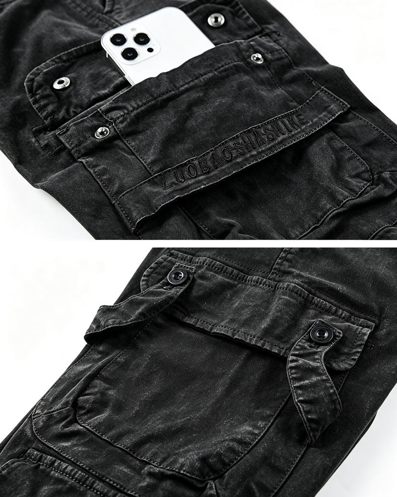 Multi-Pocket Techwear Cargo Cuffed Pants