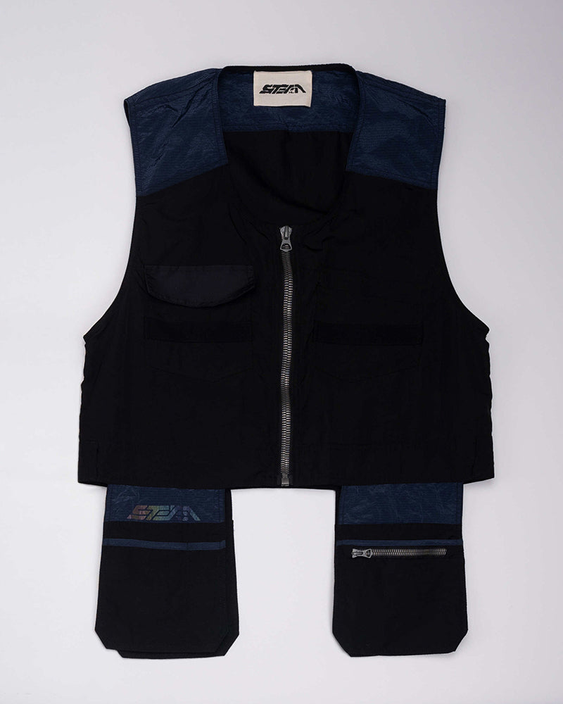 Vintage Sleeveless Pocket Utility Vest