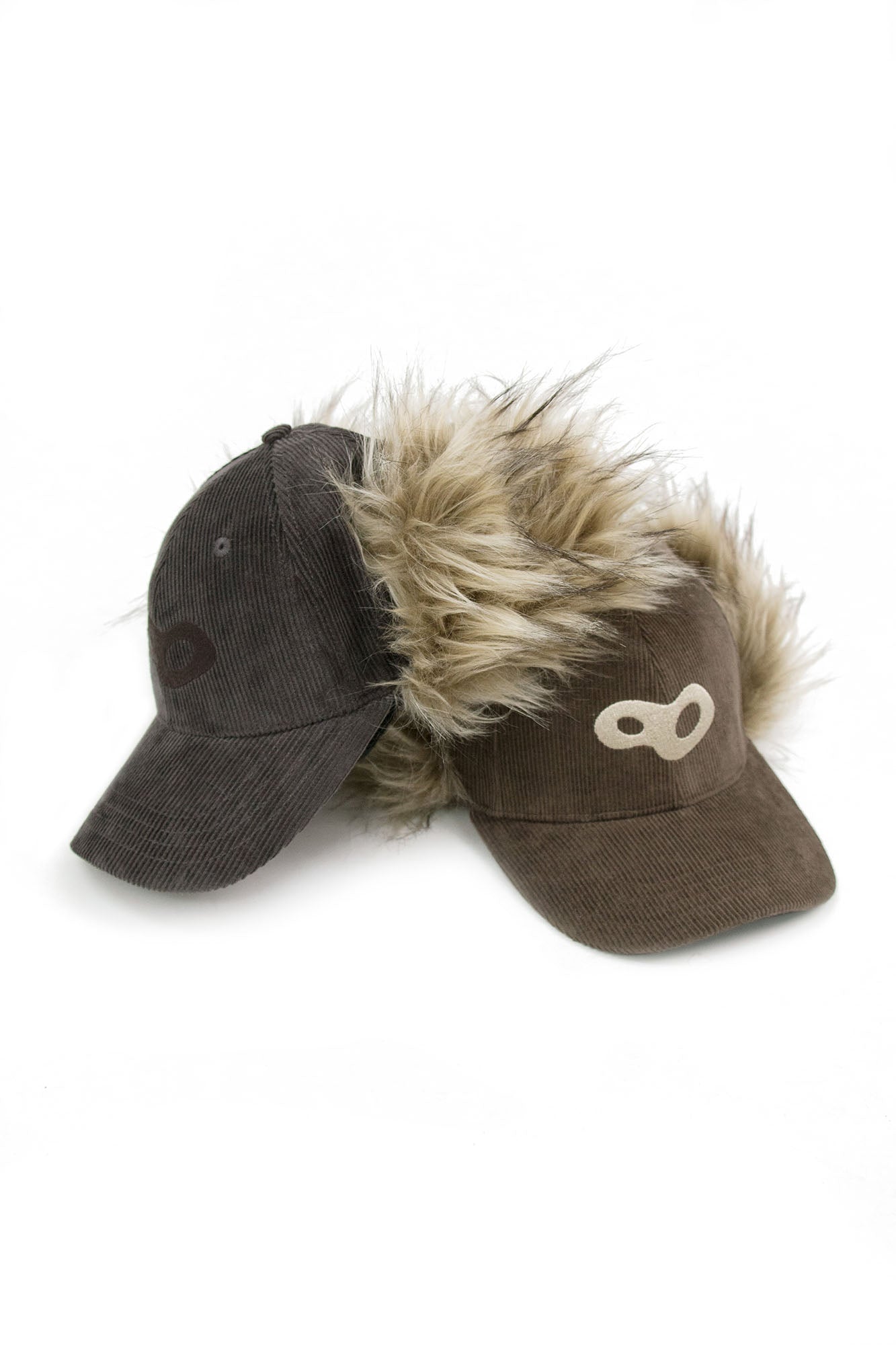 Faux-Fur Earflaps Corduroy Cap