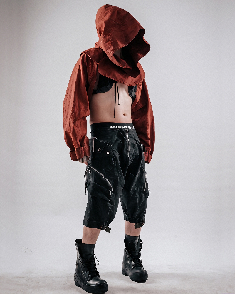 Post-Apocalyptic Tactical Dirty Wash Hooded Cape