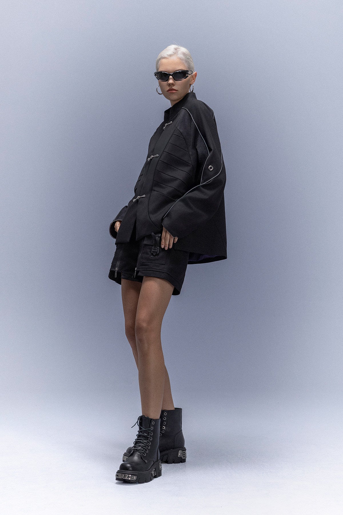Cyberpunk Samurai Reflective Tang Suit Jacket