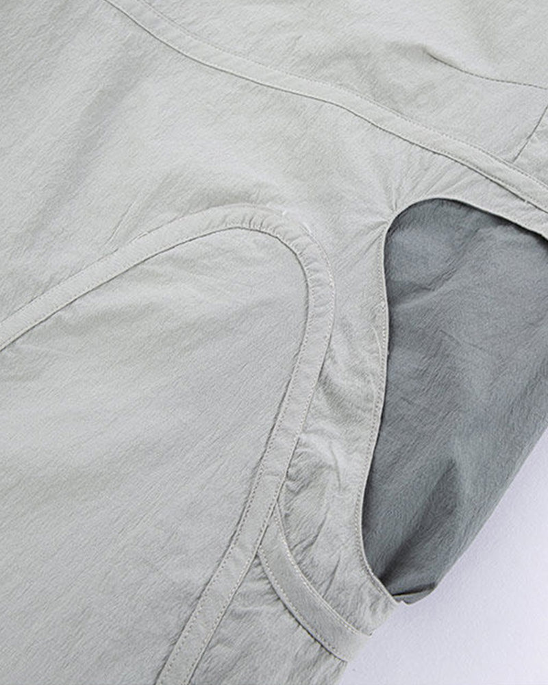 Contrast Panel Cutout Utility Cargo Pants