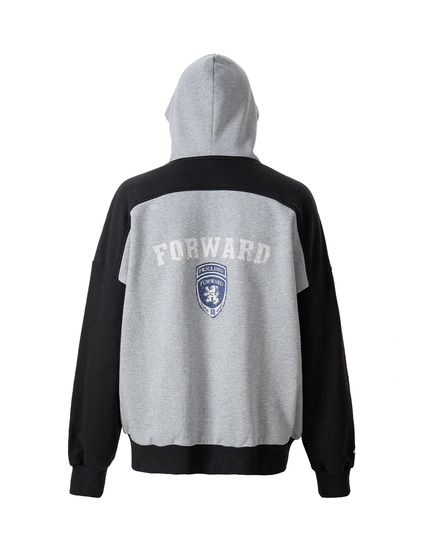 Contrast Panel Badge Graphic Hooded Jacket
