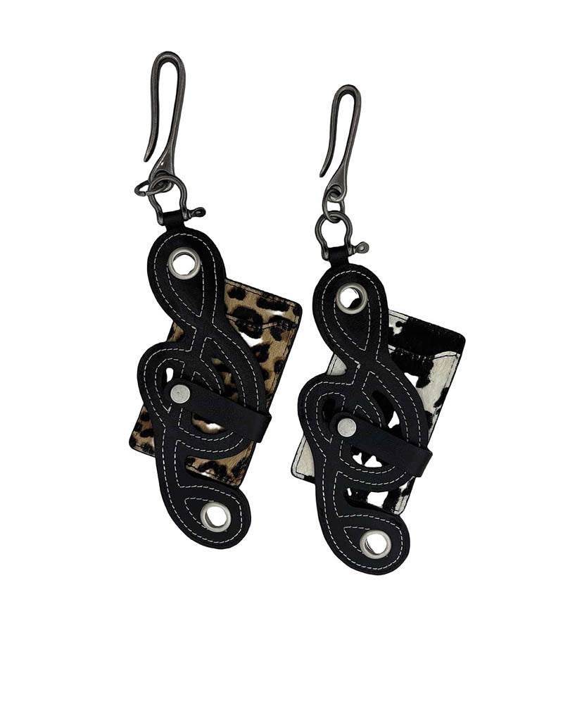 Jazz Note Patchwork Haircalf Cardholder