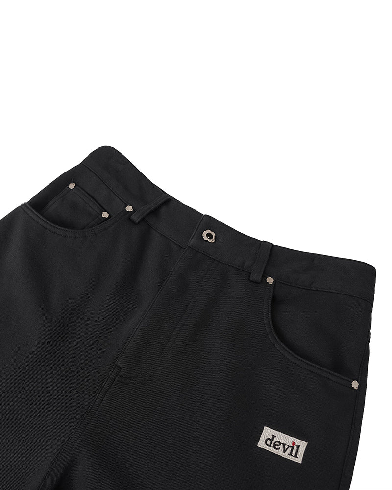 Devil Embroidery Straight-Leg Pants