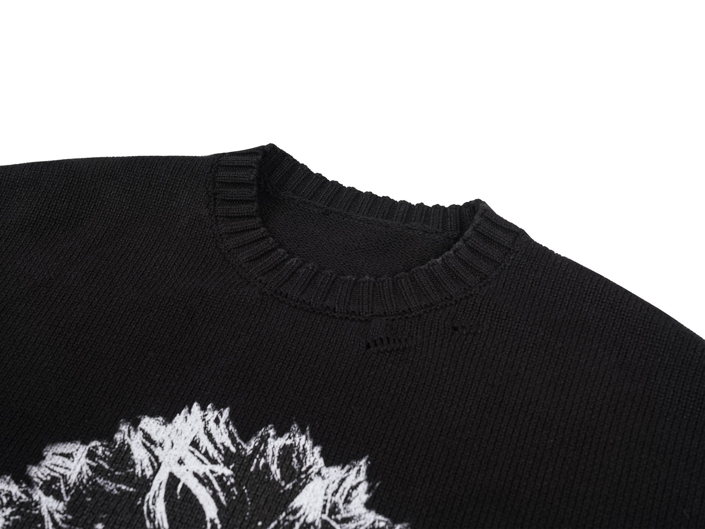 Demon Portrait Distressed Sweater