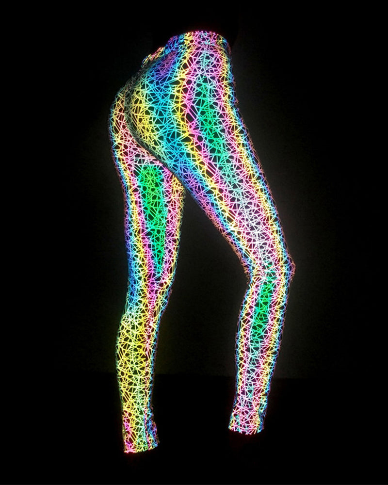 Reflective Rave Clothing Colorful Leggings