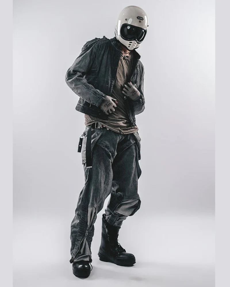 Post-Apocalyptic Wear Multi-Pocket Zipper Cargo Pants