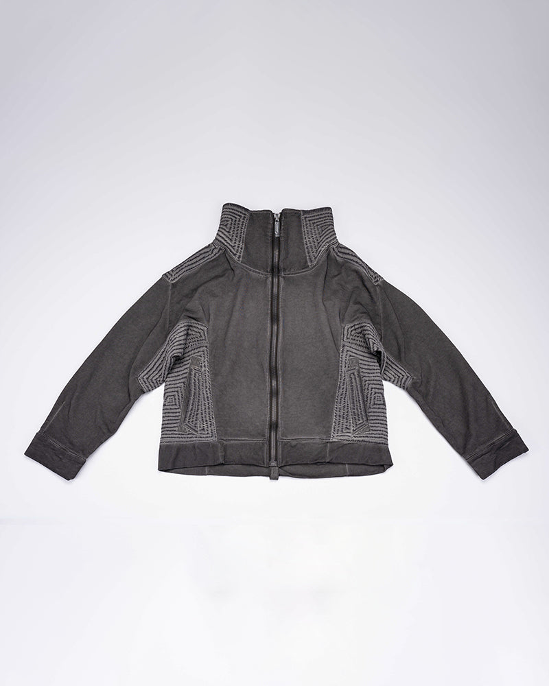 Washed Textured Panel Tech Jacket