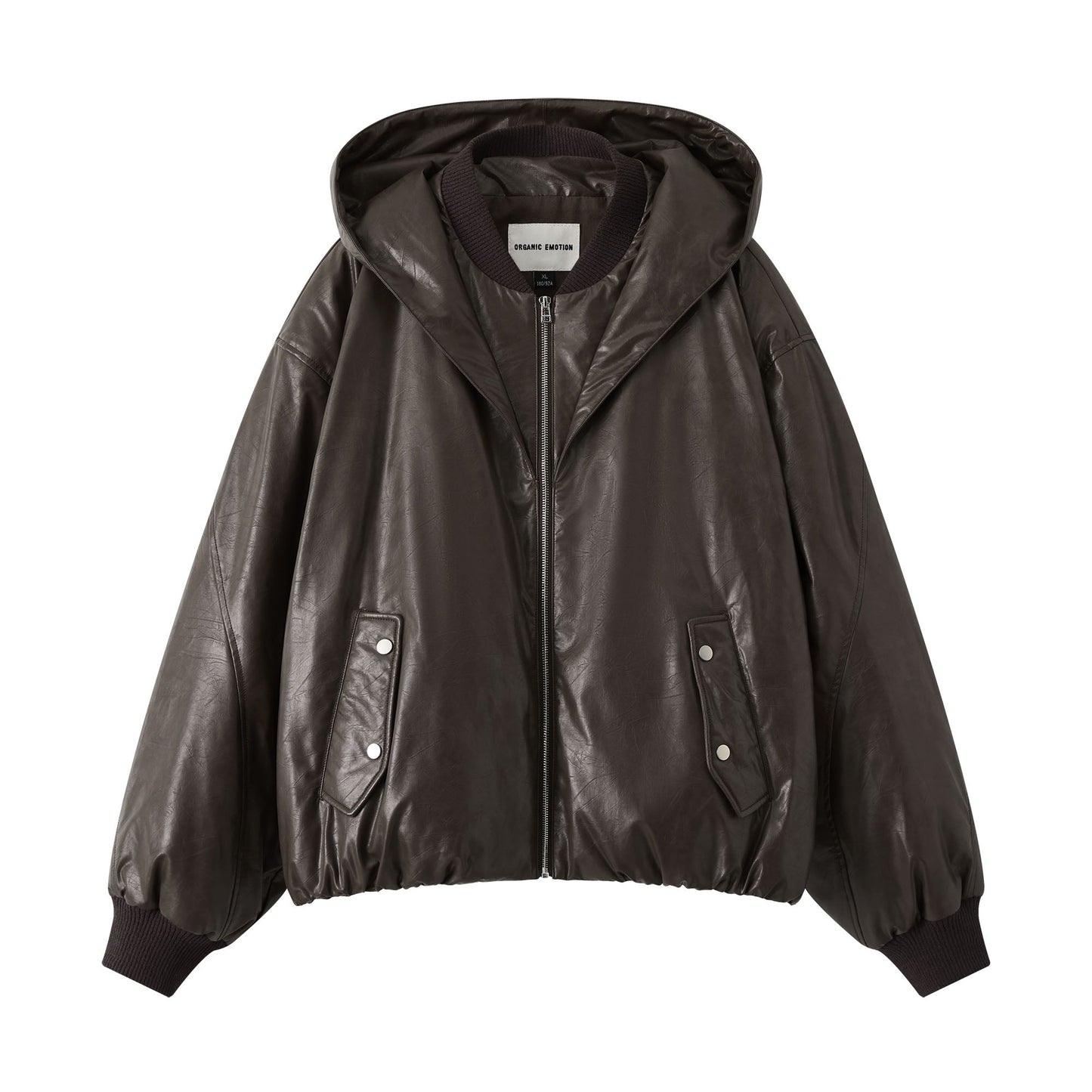 Deconstructed PU Oversized Puffer Jacket