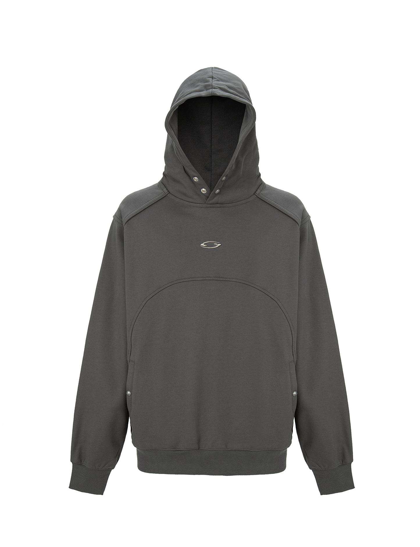 Essential Metal Badge Snap Hoodie