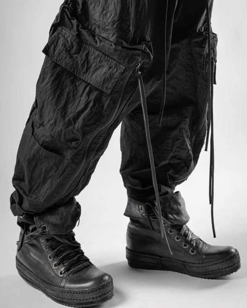 Wasteland Drop-Crotch Multi-Pocket Harem Pants