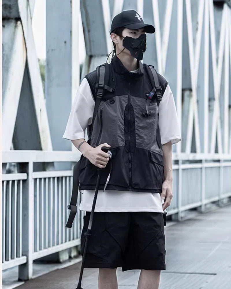 Outdoor Functional Stand Collar Cargo Vest