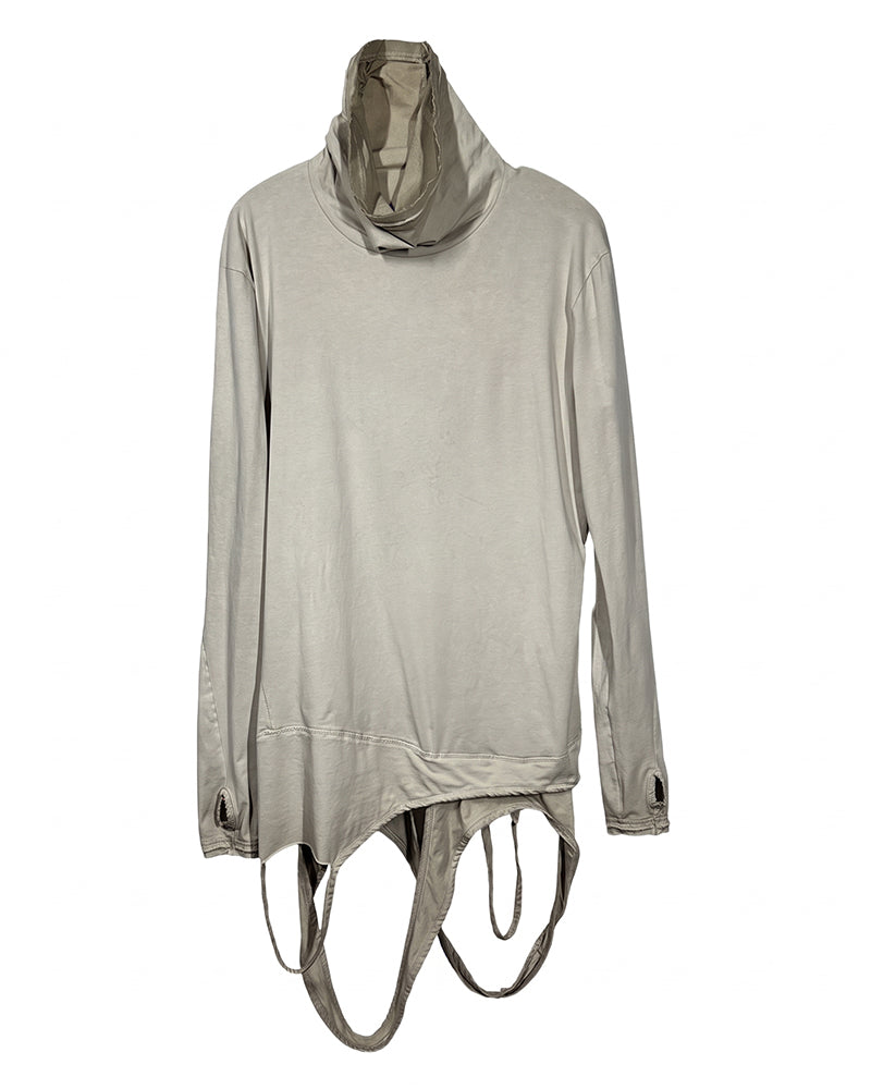 Post-Apocalyptic Face-Covering Deconstructed Long-Sleeve T-Shirt