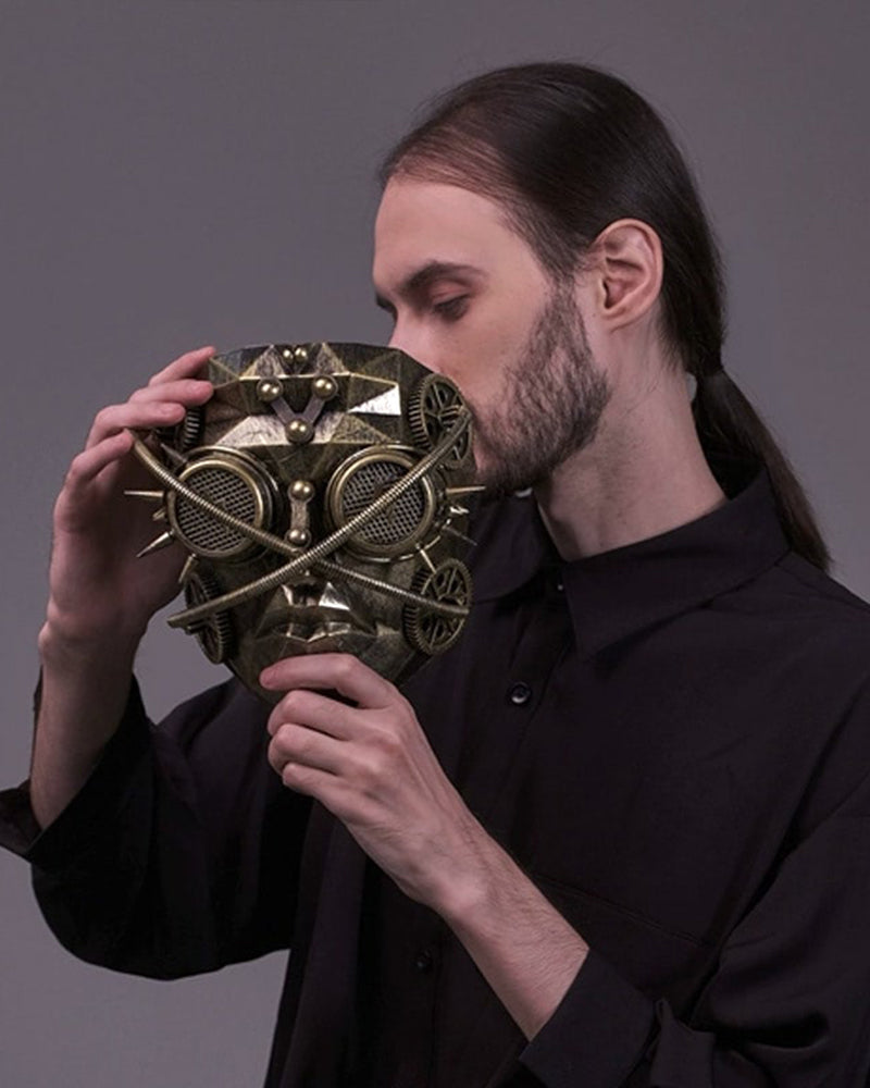 Futuristic Mechanical Rivet Mask