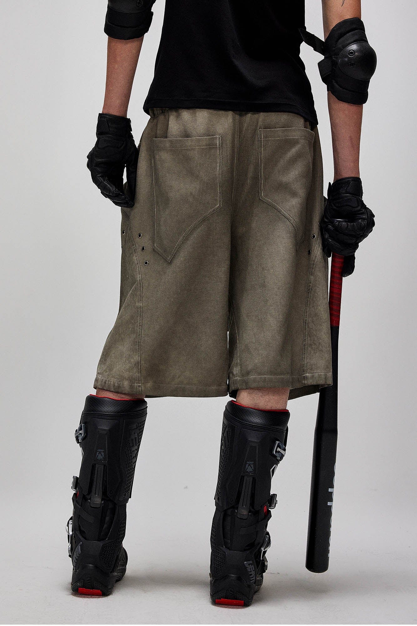 Dirty Fit Layered Frayed Knee Shorts