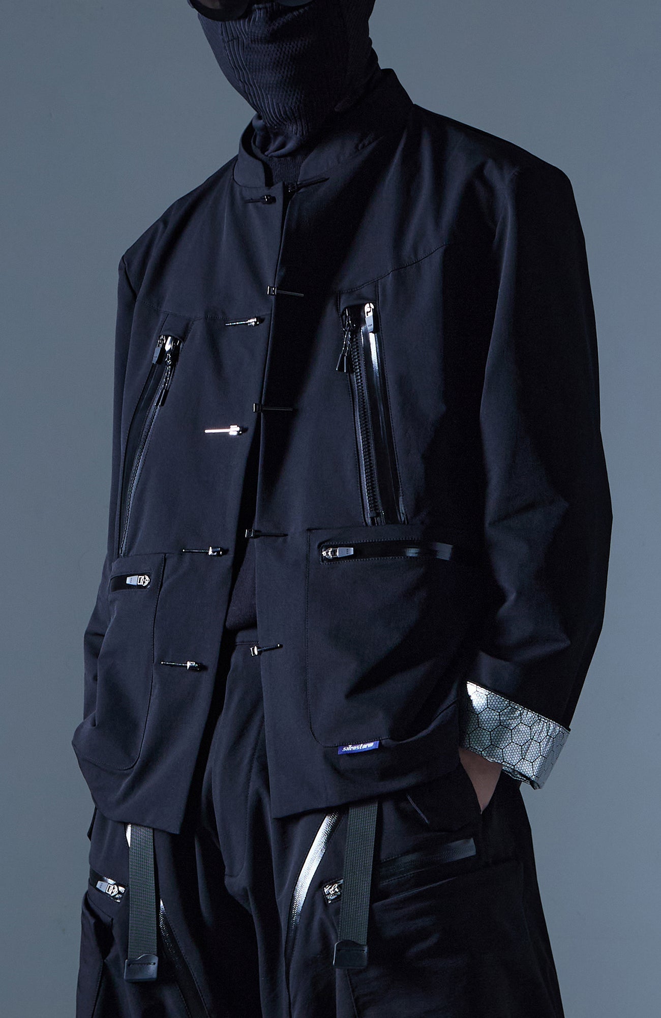Multi-Pockets Mandarin Waterproof Jacket