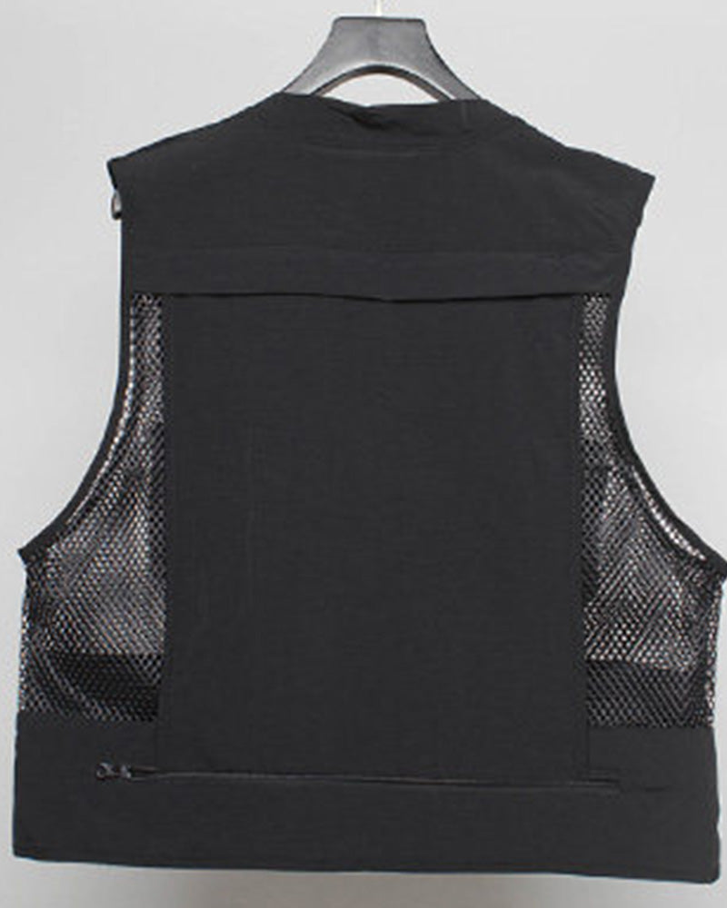 Techwear Multi-Pocket Fishnet Cargo Vest