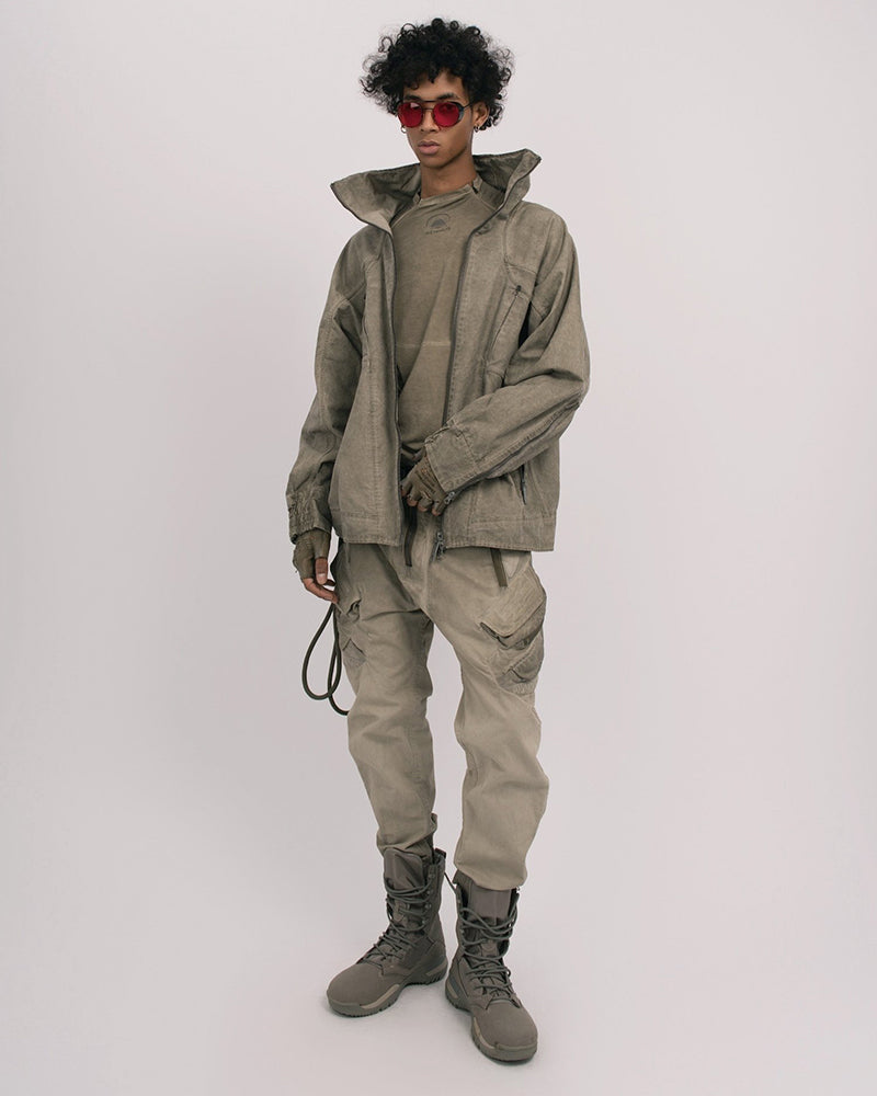 Washed Utility Multi-Zip Tech Jacket