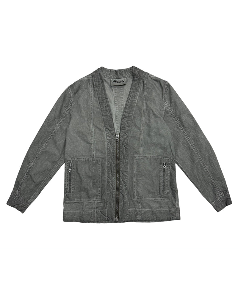 Wasteland Distressed V-neck Zip Jacket