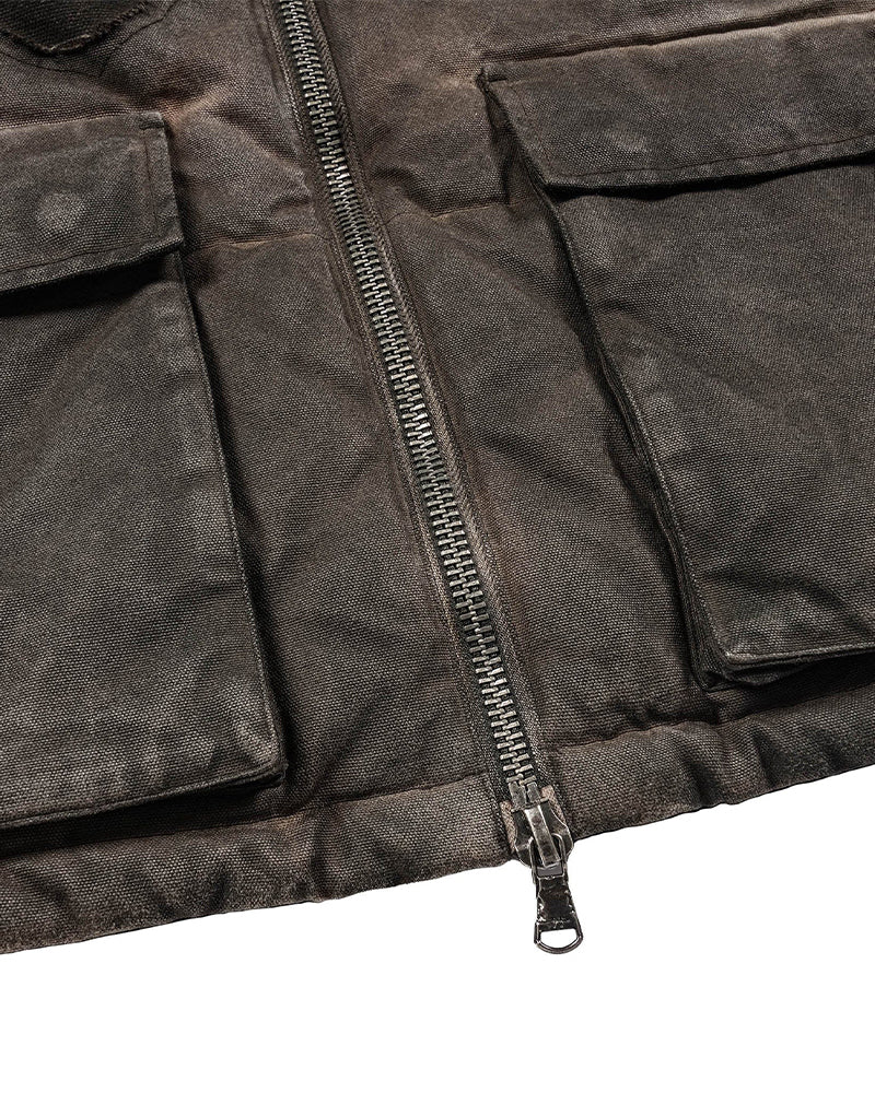 Distressed Wanderer Patchwork Padded Jacket