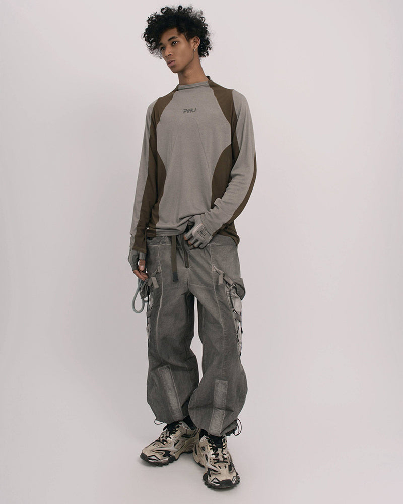 Techwear Mesh Panel Long-Sleeve Tee