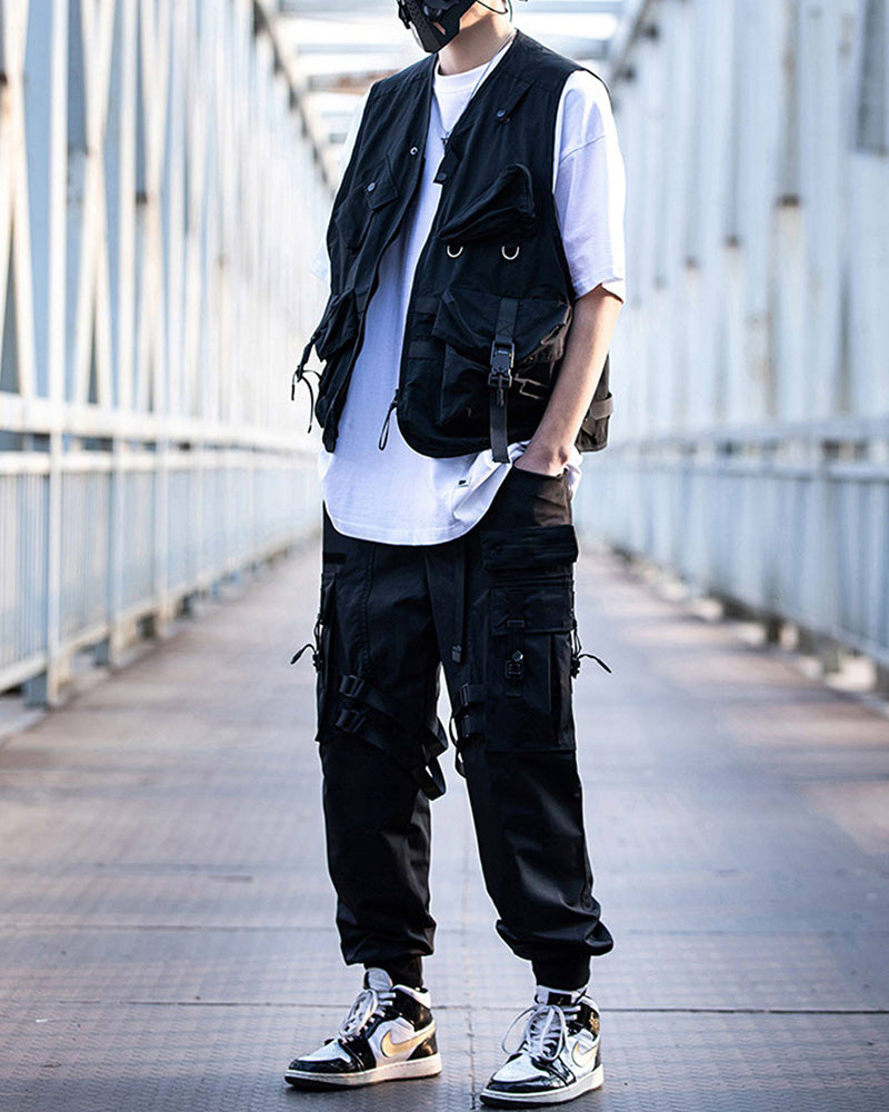 Functional Ribbon Pocket Cargo Pants