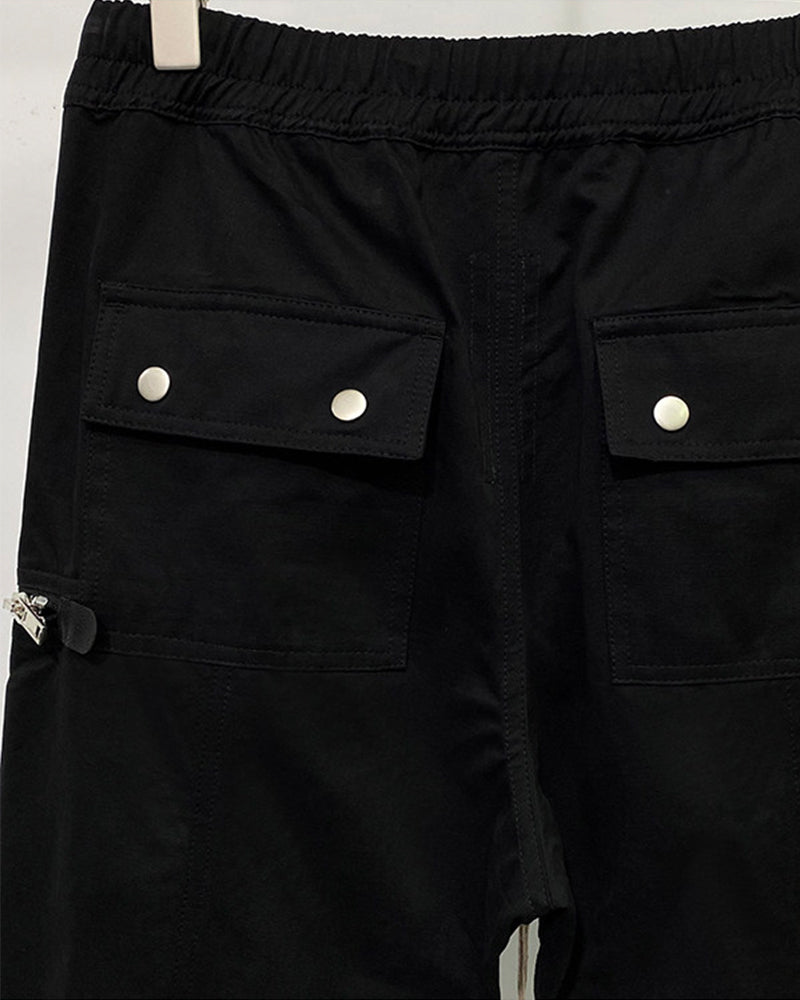 Deconstructed Multi‑Zip Drawstring Utility Jogger Pants
